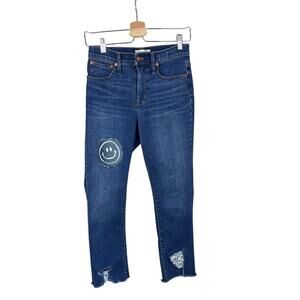 Madewell Cali Demi Boot Jeans Happy Face Patchwork Women’s 25